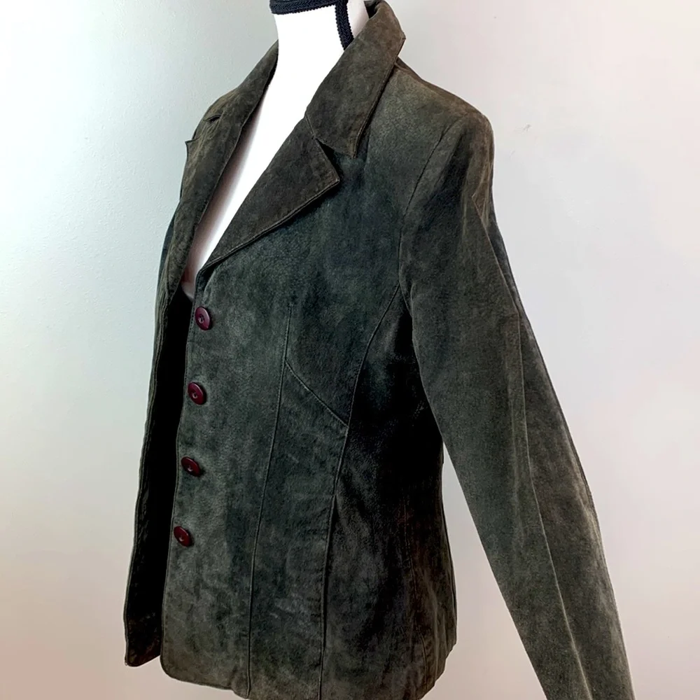 Vintage Wilsons Leather Suede Leather Jacket in Smokey Charcoal - Picture 3 of 10